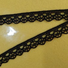 Кружево лен 1.4 см., (черный)